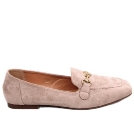 BM Rhona Khaki loafers med spænde til kvinder beige