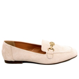 BM Rhona Beige loafers med spænde til kvinder