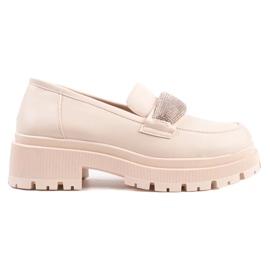 Damesko lavet af beige øko læder