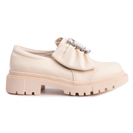 Beige damebrogues med sløjfe fra Shelovet