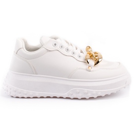Hvide damesneakers med kæde