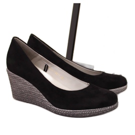Sort ruskind wedge pumps fra Vinceza