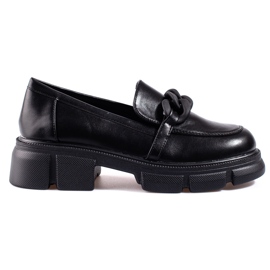 Goodin Shelovet dame loafers med sort kæde