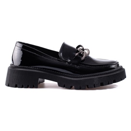 Shelovet sorte platform loafers til kvinder