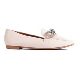 Elegante damemokkasiner med dekoration beige