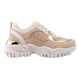 Beige sneakers til kvinder på Shelovet platformen