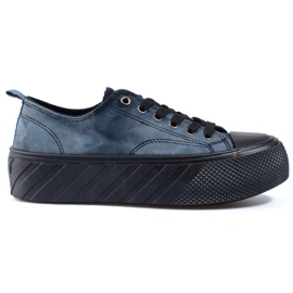Dame Shelovet fløjlsneakers marineblå marine blå