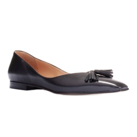 Marco Shoes Subtile ballerinaer med frynser sort