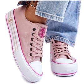 Stof-platformssneakers til kvinder Big Star LL274181 Pink lyserød
