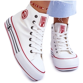 Kvinders høje tekstil platform sneakers Big Star LL274185 Hvid
