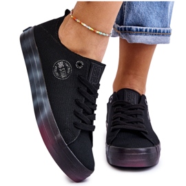 Sneakers til kvinder med en farverig platform Big Star LL274239 Sort