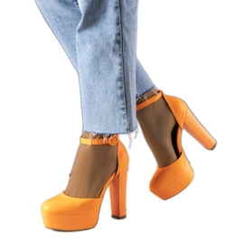 Orange neon pumps fra Joy
