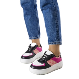 Pink og sorte damesneakers fra Luzia