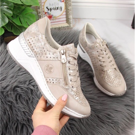Rieker N4327-80 beige kilesko til kvinder