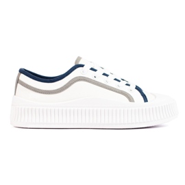 Shelovet kvinders lav platform sneakers hvid