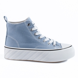 Shelovet blå sneakers med høj top til kvinder