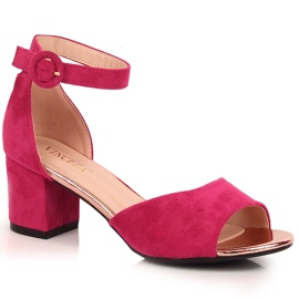 Damesandaler i fuchsia ruskind Vinceza 20100 lyserød