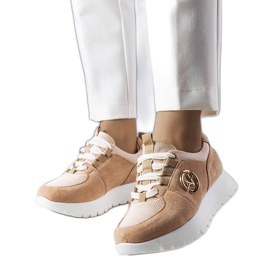 Beige platform sneakers fra Kristine