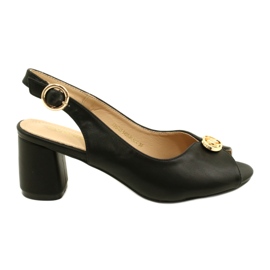 Evento Kvinders sandaler på stolpen med dekoration 23SD35-5480 sort