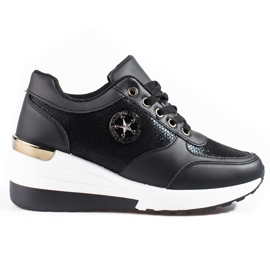 Sorte Shelovet wedge sneakers til kvinder