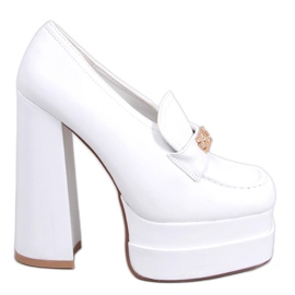 PA1 Ambra White højhælede loafers hvid