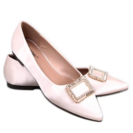 PA1 Elegante ballerinaer med Lorella Beige sten