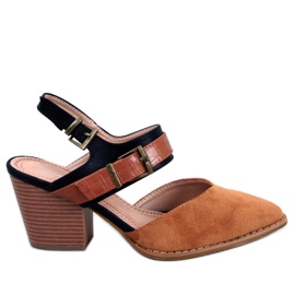 BM Chiatti Camel pumps med åben hæl brun