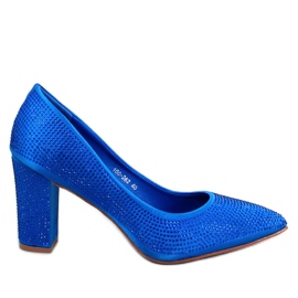 Marisa Blue pumps med høj hæl med perler blå