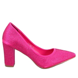 Højhælede pumps med sten Marisa Fuchsia lyserød