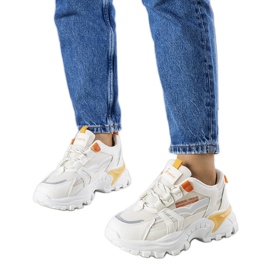 Opal beige sneakers med neon indlæg