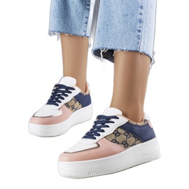 Pink og marineblå damesneakers fra Luzia lyserød
