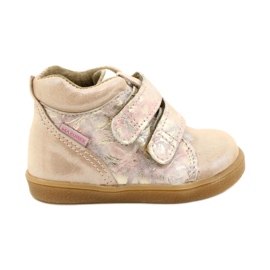 Mazurek Velcro støvler 1302 Spring Flower Golden Satin beige