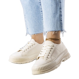 Beige platform sneakers fra Nichole
