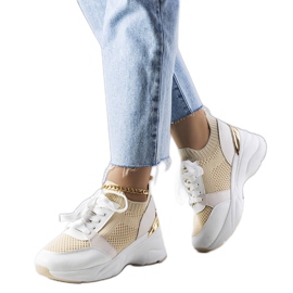 Beige wedge sneakers fra Ann