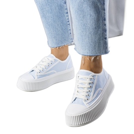 Blå platform sneakers fra Delores