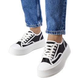 Sorte platform sneakers fra Delores