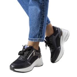 Sorte wedge sneakers fra Stacey