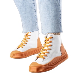 Orange platform sneakers fra Terri hvid