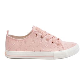 Kvinder Big Star Broderede Sneakers LL274224 Pink lyserød