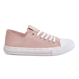 Lave sneakers i læder til kvinder Big Star LL274015 Pink lyserød