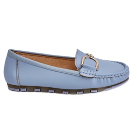 PS1 Dame læder loafers lyseblå Downtown