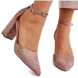 Mørk beige Lexie Suede Hæl Pumps