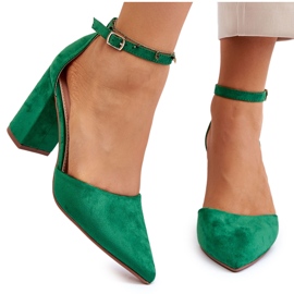 PS1 Suede Heel Pumps Green Lexie grøn