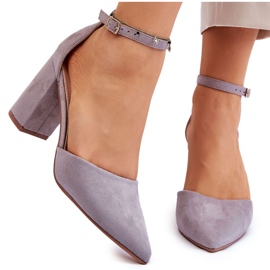 PS1 Suede Heel Pumps Grå Lexie