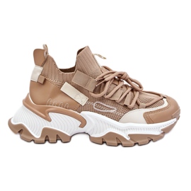 PS1 Slip-on sok sneakers til kvinder Dark Beige Keaton