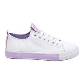 Klassiske damesneakers hvid-lilla Ville