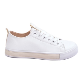 Klassiske damesneakers hvid og beige