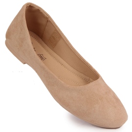 Dameballerinaer i beige ruskind eVento 9BL02-1031