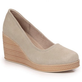 Beige ruskindspumper i læder Filippo DP3521