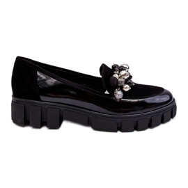 Dame loafers på platformen Laura Messi 2392 Sort